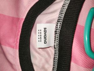 Pink Striped "Team Savana" Top