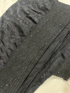 Elegant Black Embellished Saree