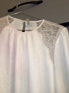 Elegant White Lace Detail Blouse
