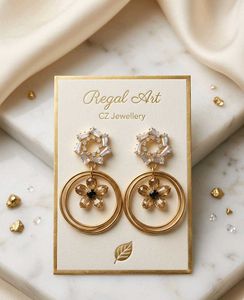 Sparkling Flower Hoop Earrings