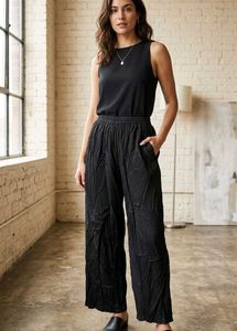 Pleated Black Palazzo Pants