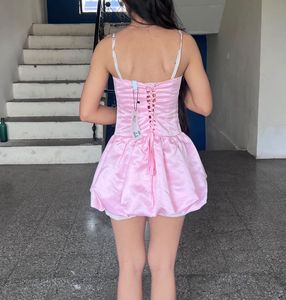 Strapless Pink Satin Dress