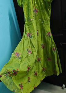 Green Embroidered Kurta