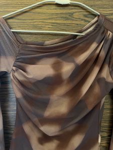 trendyol Tie-Dye Mesh Top