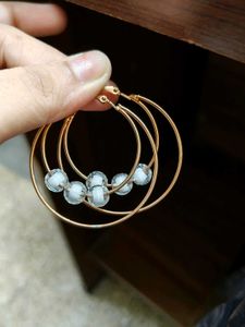 Chic Gold Tone Hoop &amp; Drop Earrings Set