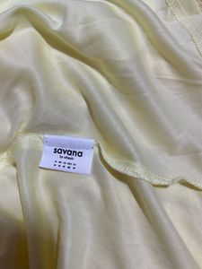 Savana Chic Strapless Yellow Midi Dress