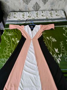 Elegant Color Block Maxi Dress