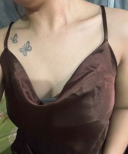 Brown Satin Cami Dress