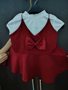 Red Bow Peplum Top