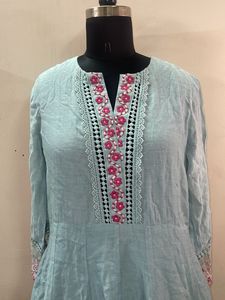 Beautiful Blue Embroidered Kurta