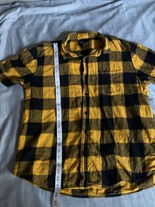 Yellow &amp; Black Plaid Shirt