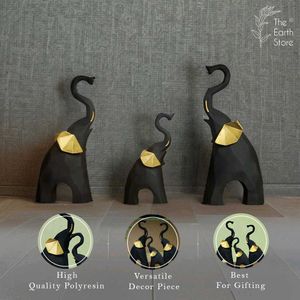 Elephant Charm Statues in Varying Sizes