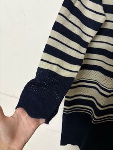 Elegant Striped Knit and woolen Dress