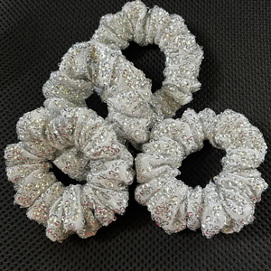 silver sequence scrunchies