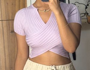 Lavender Ribbed Crop Top