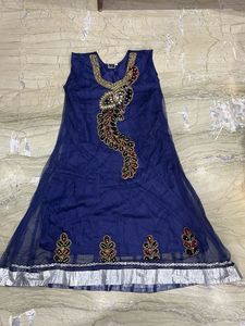 Elegant Blue Net Embellished Kameez
