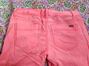 Peach Colored Narrow Bottom Pants