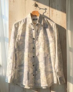 Abstract Print Button-Down Shirt