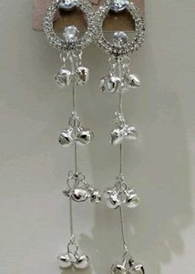 Elegant Silver Tassel Anklets