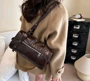 Chic Brown Barrel Crossbody Bag