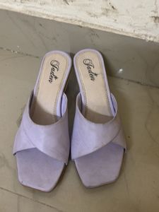 Stylish Lavender Heeled Mules