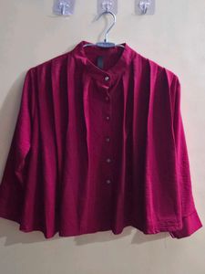 Elegant maroon crop shirt