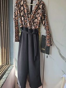 Lowest Prices_Chic Snake Print Jumpsuit