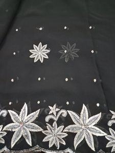 NEW Pure Georgette Heavy Work Black Saree