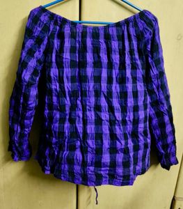 Purple Plaid Top