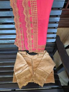 rose golden colour saree