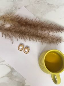 Elegant Oval Pearl Gold Earrings