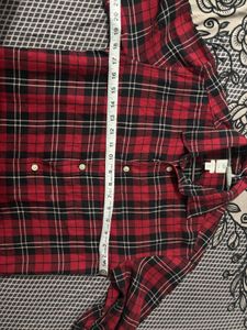 Classic Red &amp; Black Plaid Flannel Shirt