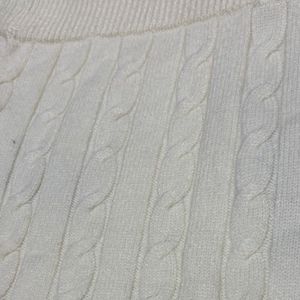 Cream Cable Knit Mini Skirt