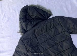 Quilted Winter Coat with fur Hood