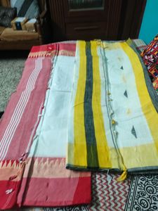 Combo Of 2 Khadi Cotton And Linen Sarees