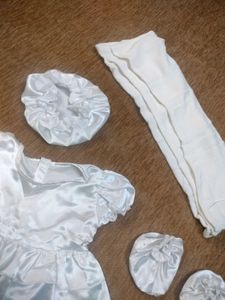 Baby Girls White Christening/Party Dress Set