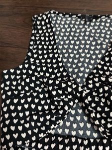 Cute Heart Print Cropped Top