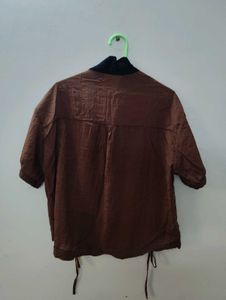 Retro Brown Button-Up Shirt