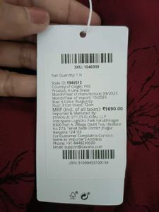 Burgundy A-Line Dress