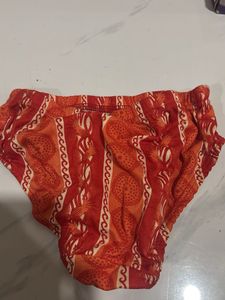 Vibrant Orange Printed Panty
