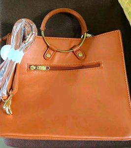 Lavie Brown Tote Bag with Handles