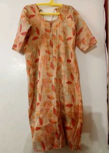 Orange Leaf Print kurta🧡