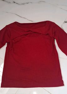 Chic Twist Neck Long Sleeve Top