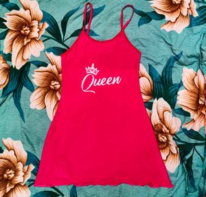 Shein Spaghetti Strap Typographic Print Curled