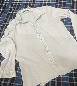 relaxed Cream off white Button-Up Shirt oversized