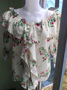 Printed Ruffle Top