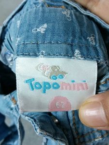 Baby Denim Overalls with Cute Print