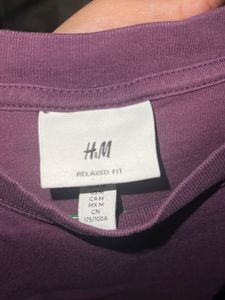 H&amp;M Purple Graphic Print Oversized T-Shirt