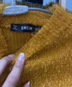 Mustard Fuzzy Bodycon Dress