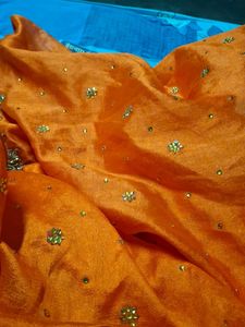 Embellished Orange Saree